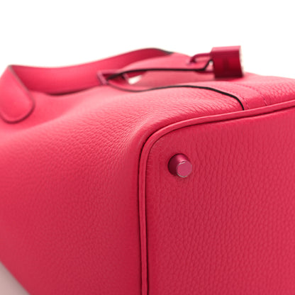 Hermes Taurillon Clemence Monochrome Picotin Lock 18 PM Rose Mexico 9 of 13