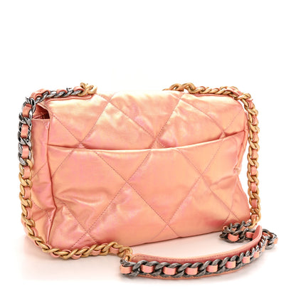 Chanel Iridescent Lambskin Quilted Large Chanel 19 Flap Pink 3 of 13