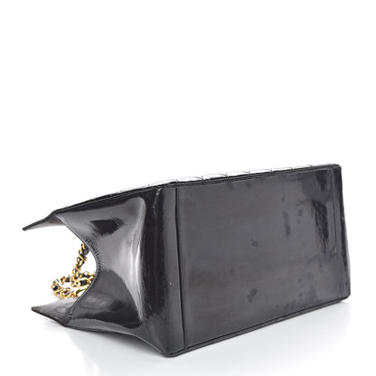 Chanel Patent Quilted Grand Shopping Tote GST Black 4 of 25