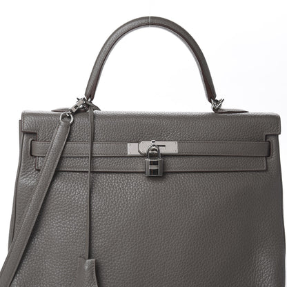 Hermes Taurillon Clemence Kelly Retourne 35 Etain 7 of 9