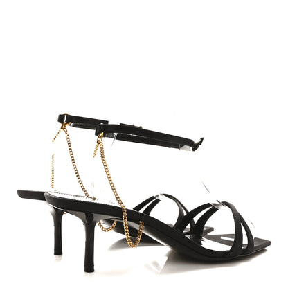 Saint Laurent Crepe Satin Baliqua Melody 55 Ankle Strap Sandals 38 Black 5 of 9