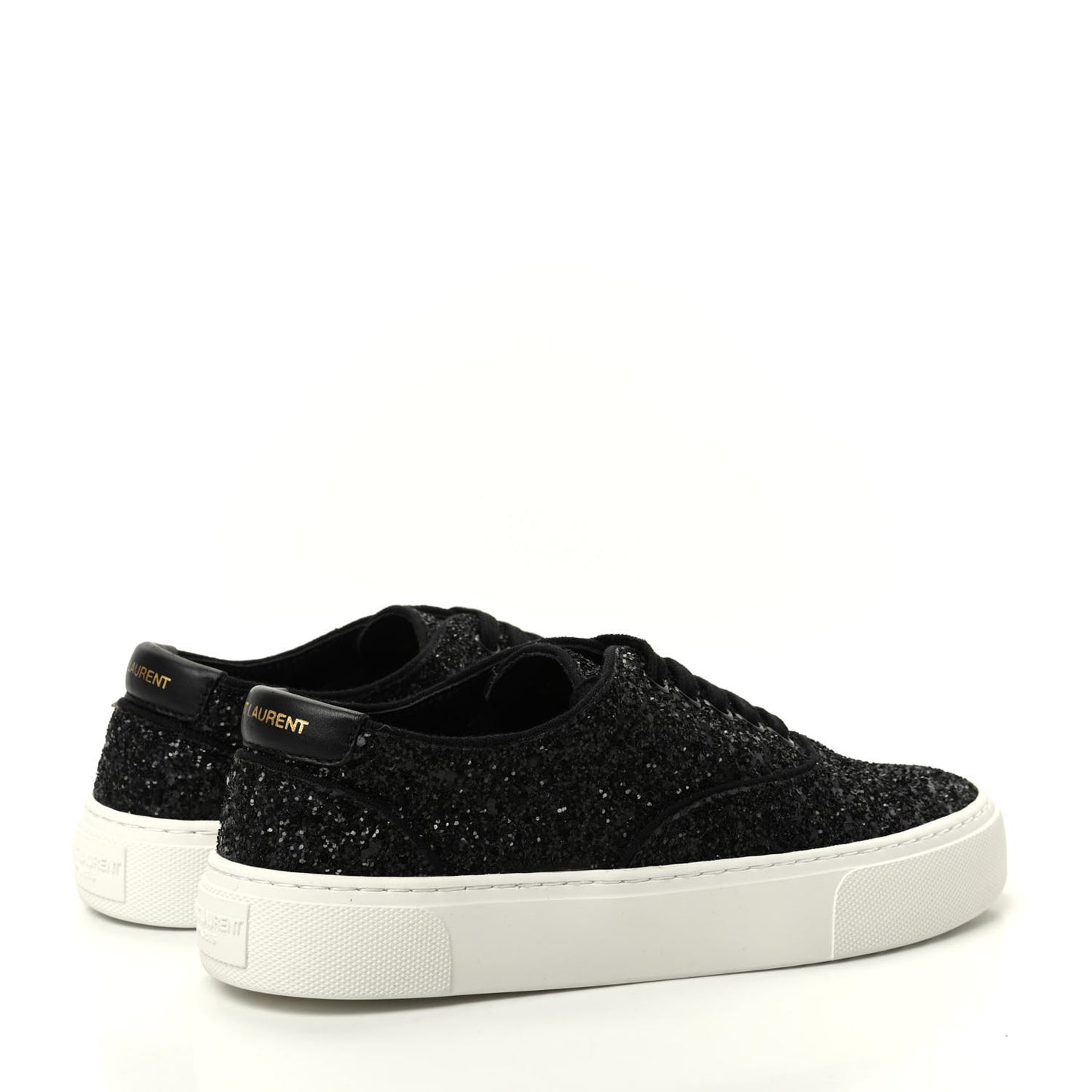Calfskin Crystal Glitter Venice Low Top Sneakers 36.5 Black