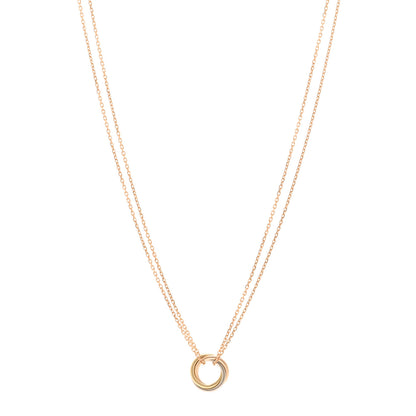 Cartier 18K Pink Yellow White Gold Trinity Double Chain Pendant Necklace 1 of 5