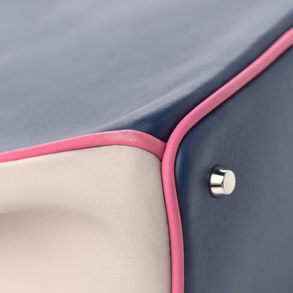 Christian Dior Smooth Calfskin Small Tri-Color Diorissimo Bag Navy Pink 7 of 14