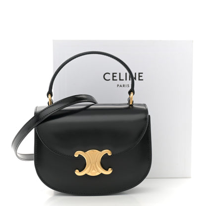 Celine Shiny Calfskin Triomphe Mini Besace Clea Black 12 of 12