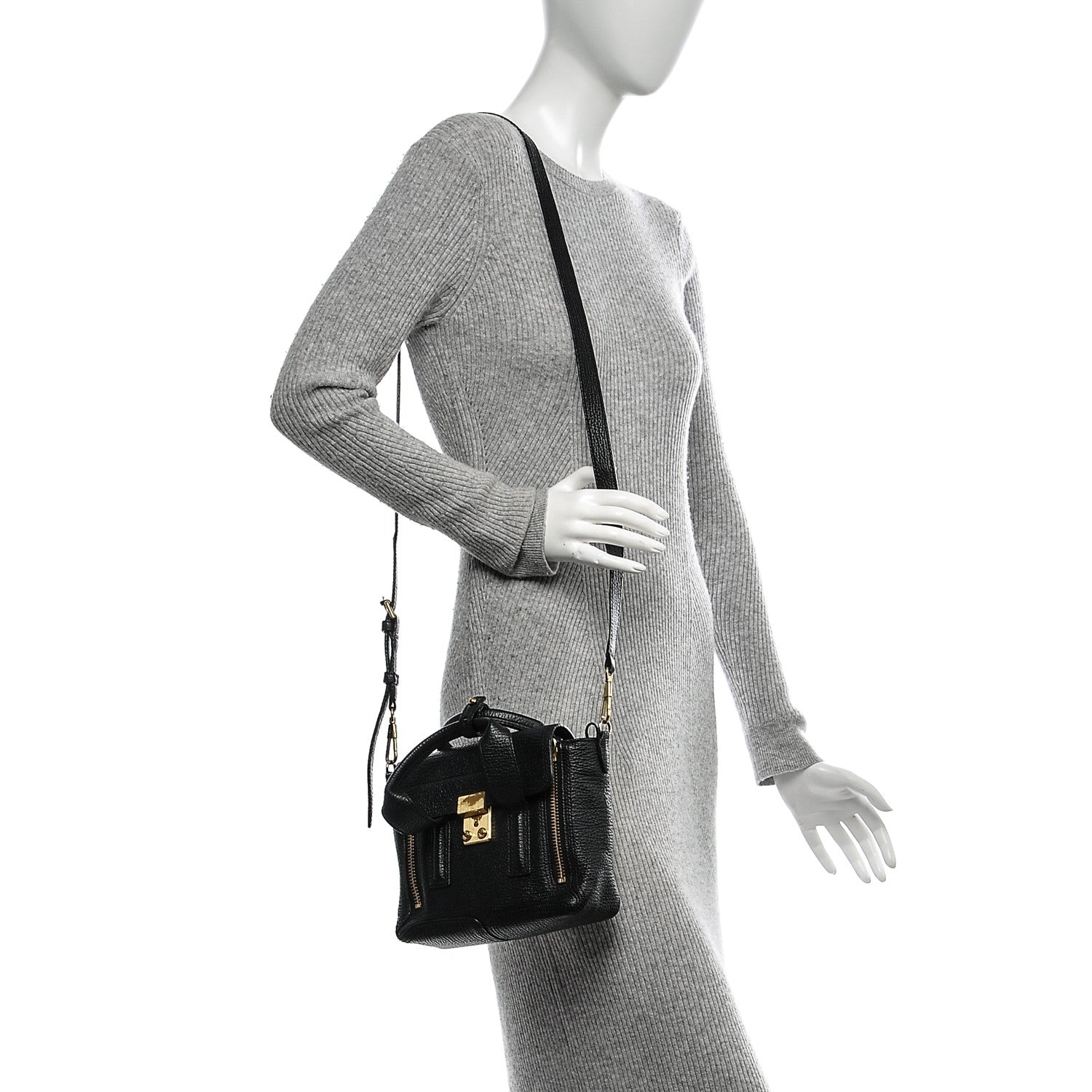 3.1 Phillip Lim 3.1 Textured Calfskin Mini Pashli Satchel Black 2 of 6