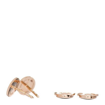Hermes 18K Rose Gold TPM Ex-Libris Stud Earrings 3 of 4