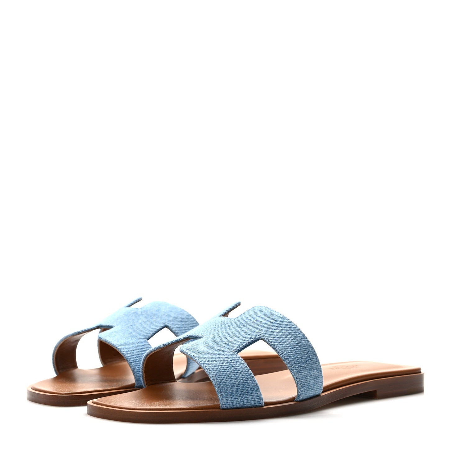 Denim Canvas Oran Sandals 37 Bleu Clair