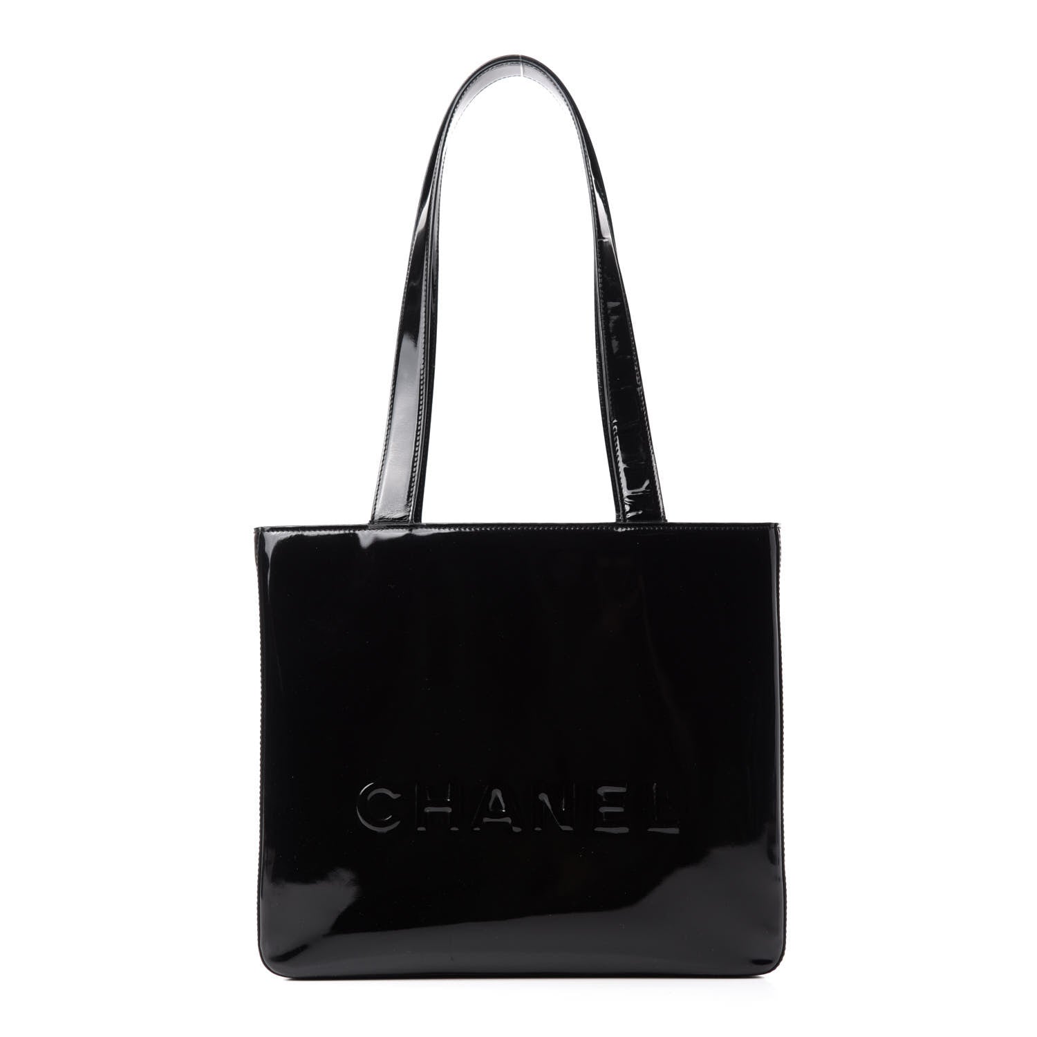 Chanel Patent Logo Shoulder Bag Black 1 of 13