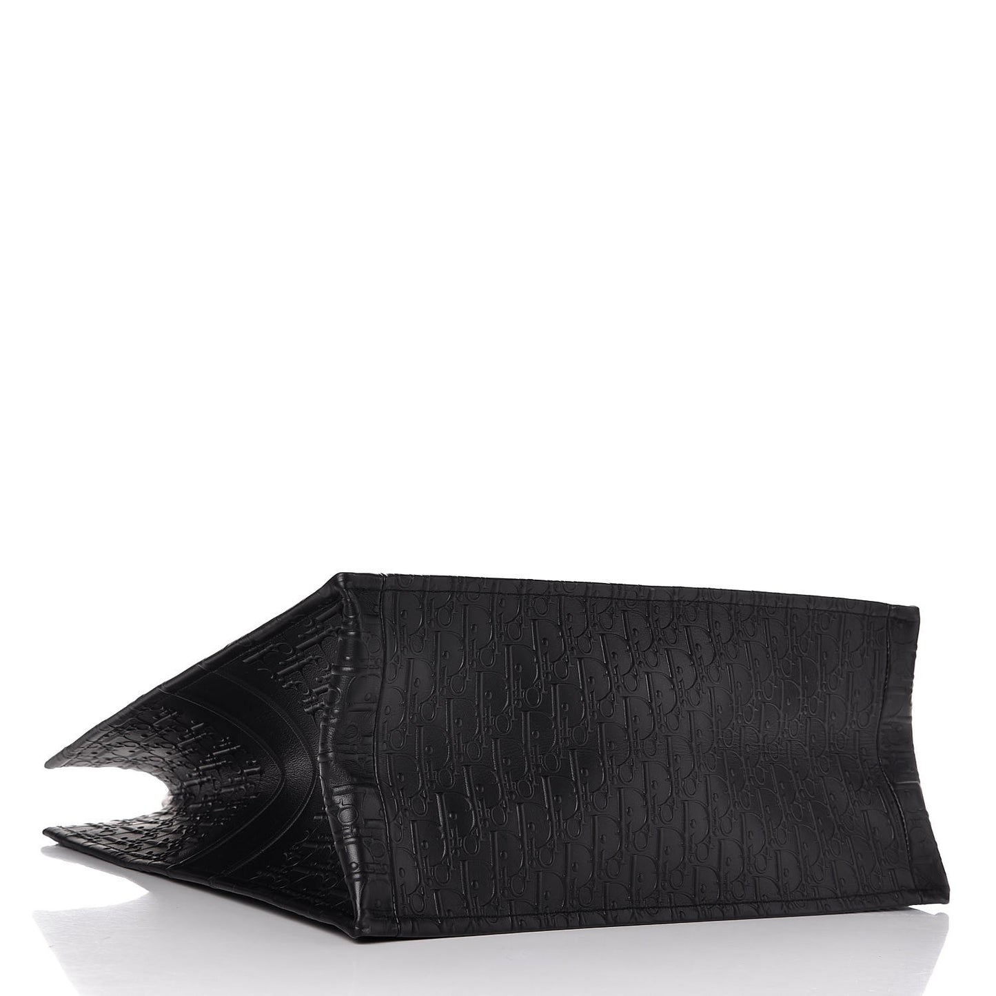 Oblique Calfskin Embossed Book Tote Black