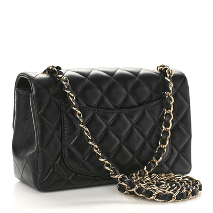 Chanel Lambskin Quilted Mini Rectangular Flap Black 2 of 10