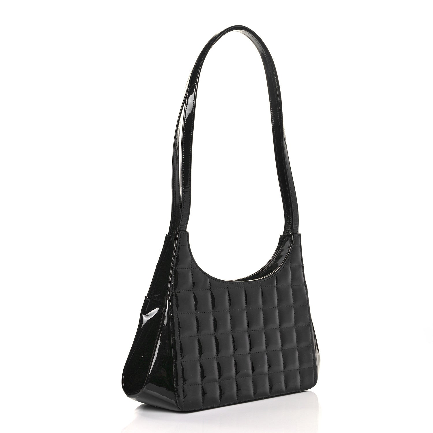 Chanel Patent Chocolate Bar Quilted CC Shoulder Bag Black 2 of 9