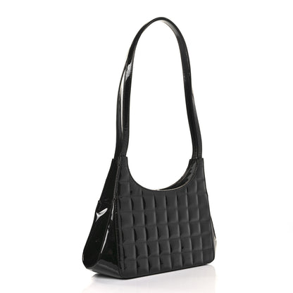 Chanel Patent Chocolate Bar Quilted CC Shoulder Bag Black 2 of 9