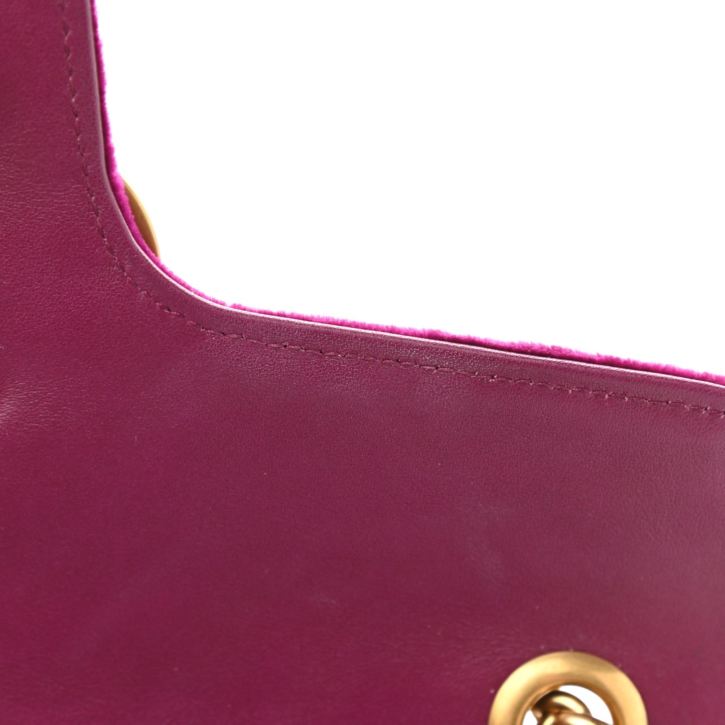 Velvet Matelasse Embroidered Small GG Marmont Shoulder Bag Fuchsia Violet Cyclamen
