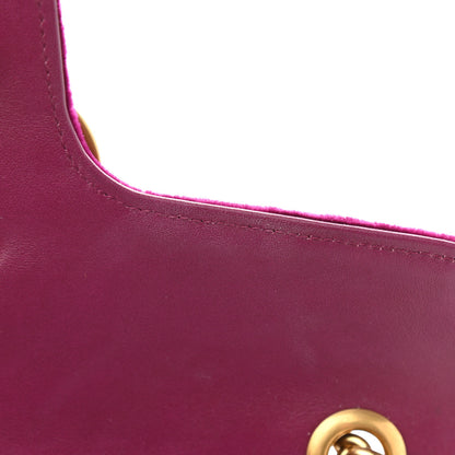 Gucci Velvet Matelasse Embroidered Small GG Marmont Shoulder Bag Fuchsia Violet Cyclamen 8 of 12