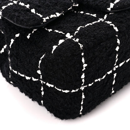 Chanel Tweed Quilted Mini Square Pearl Crush Flap Black 10 of 12