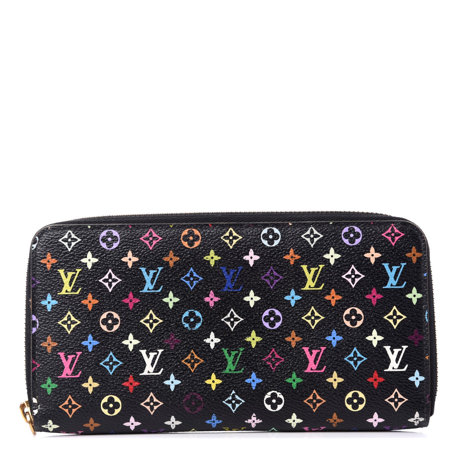 Louis Vuitton Monogram Multicolor Zippy Wallet Black Grenade 1 of 9