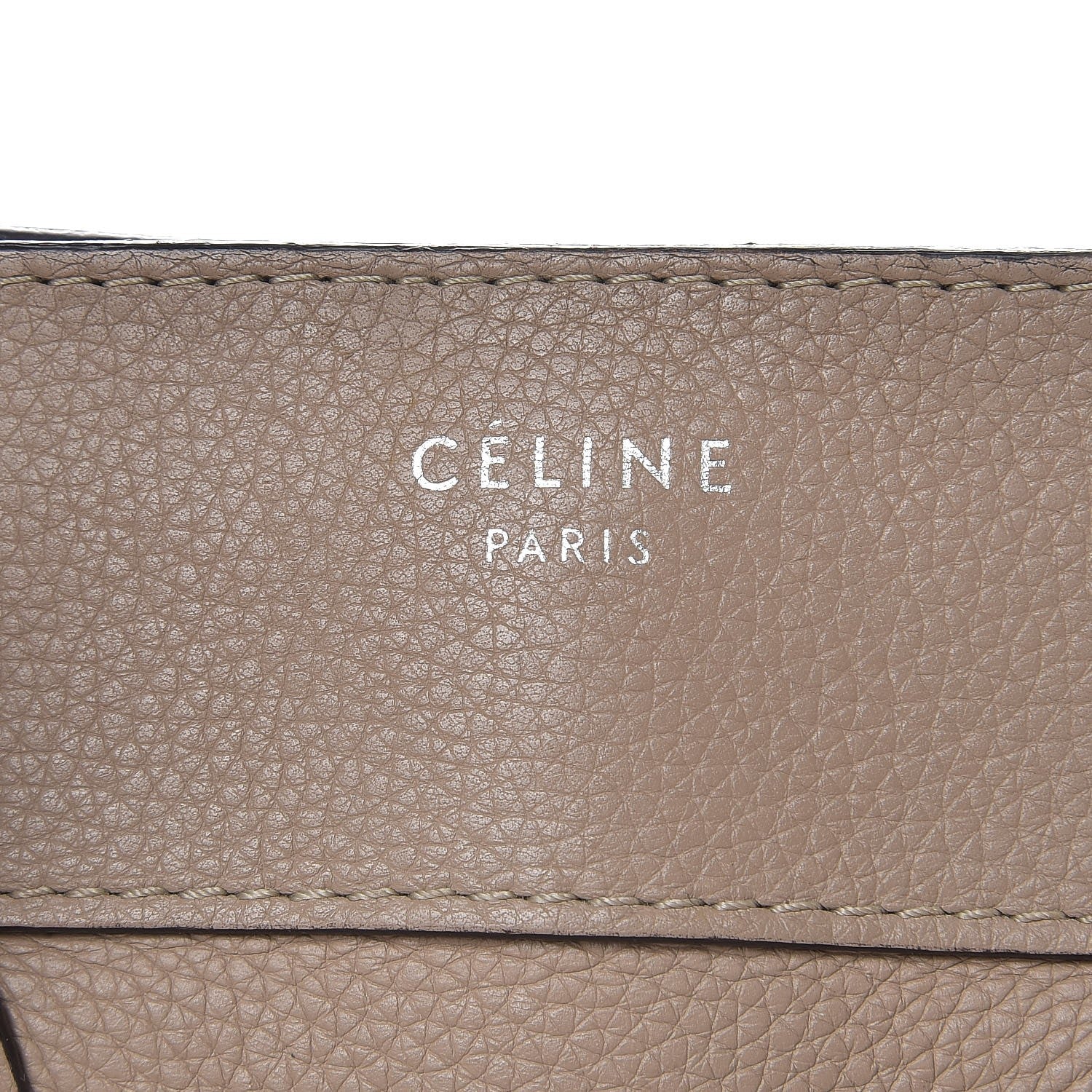 Celine Drummed Calfskin Mini Luggage Dune 7 of 19