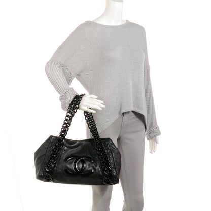 Chanel Leather Modern Chain Shopper Tote Black 2 of 8
