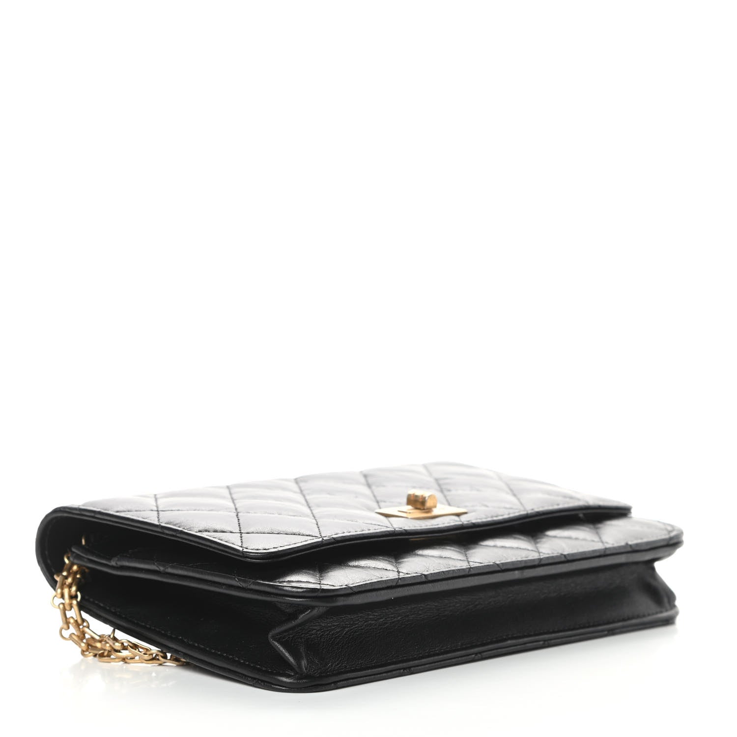 Chanel Aged Calfskin Quilted Reissue Wallet On Chain WOC Black 4 of 14