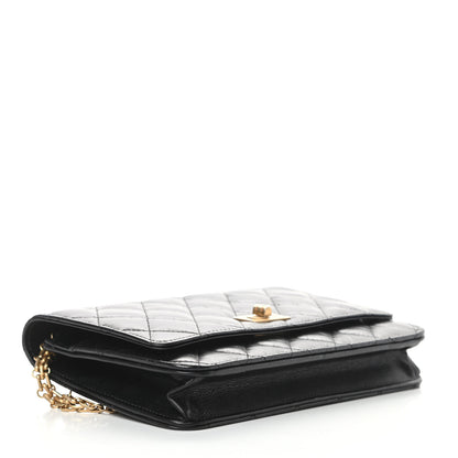 Chanel Aged Calfskin Quilted Reissue Wallet On Chain WOC Black 4 of 14