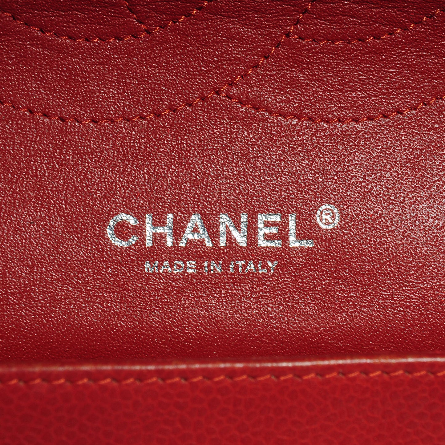 Caviar Jumbo Double Flap Dark Red