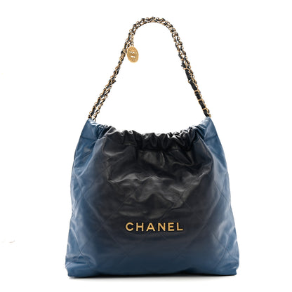 Chanel Shaded Calfskin Quilted Chanel 22 Blue Dark Blue 1 of 11
