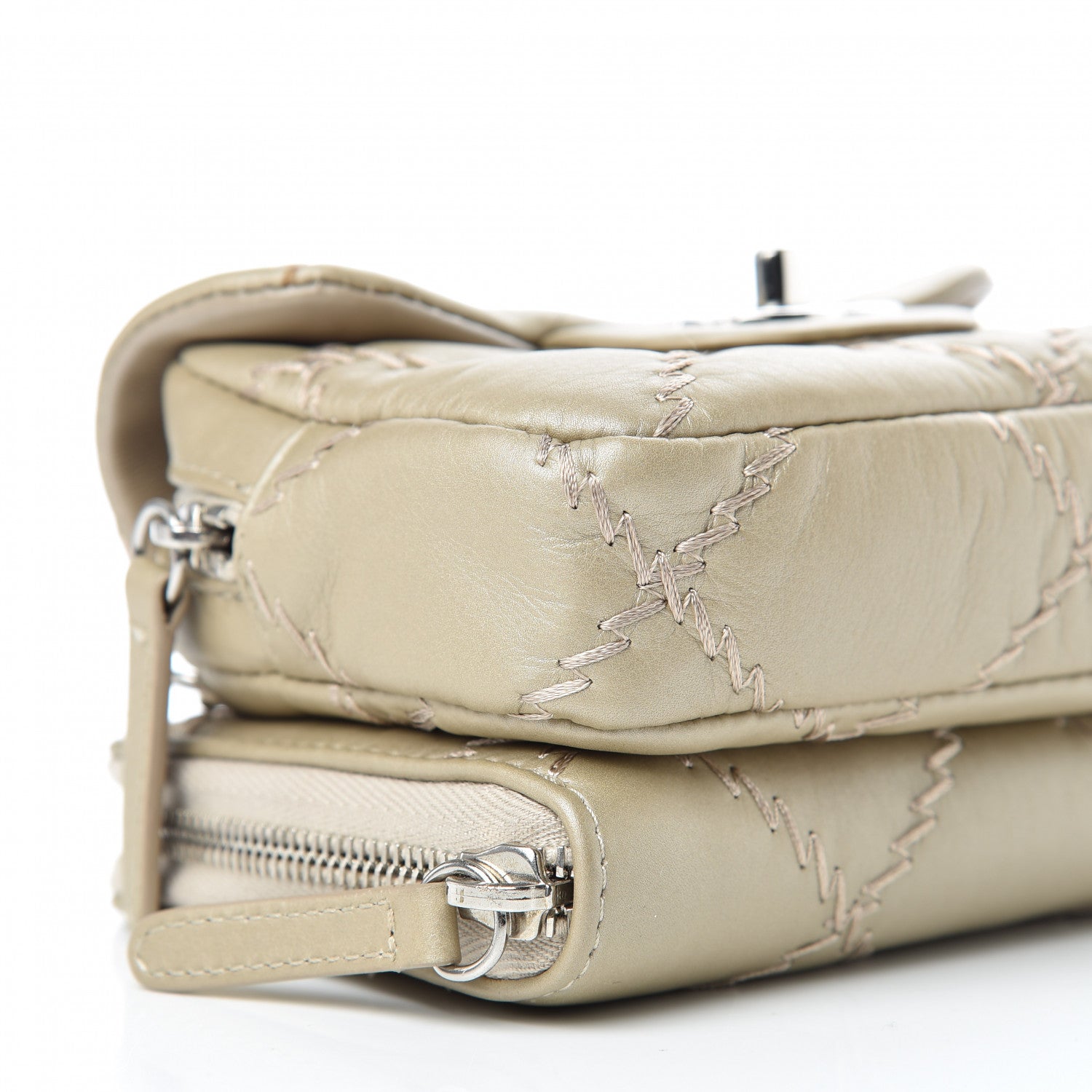 Chanel Metallic Lambskin Stitched New Mini Flap Gold 9 of 13