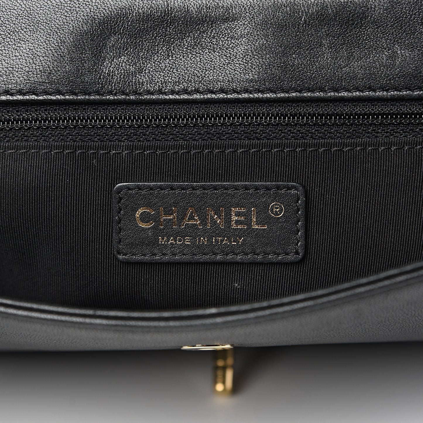 Sheepskin Chevron Quilted Vintage Mademoiselle Flap Black