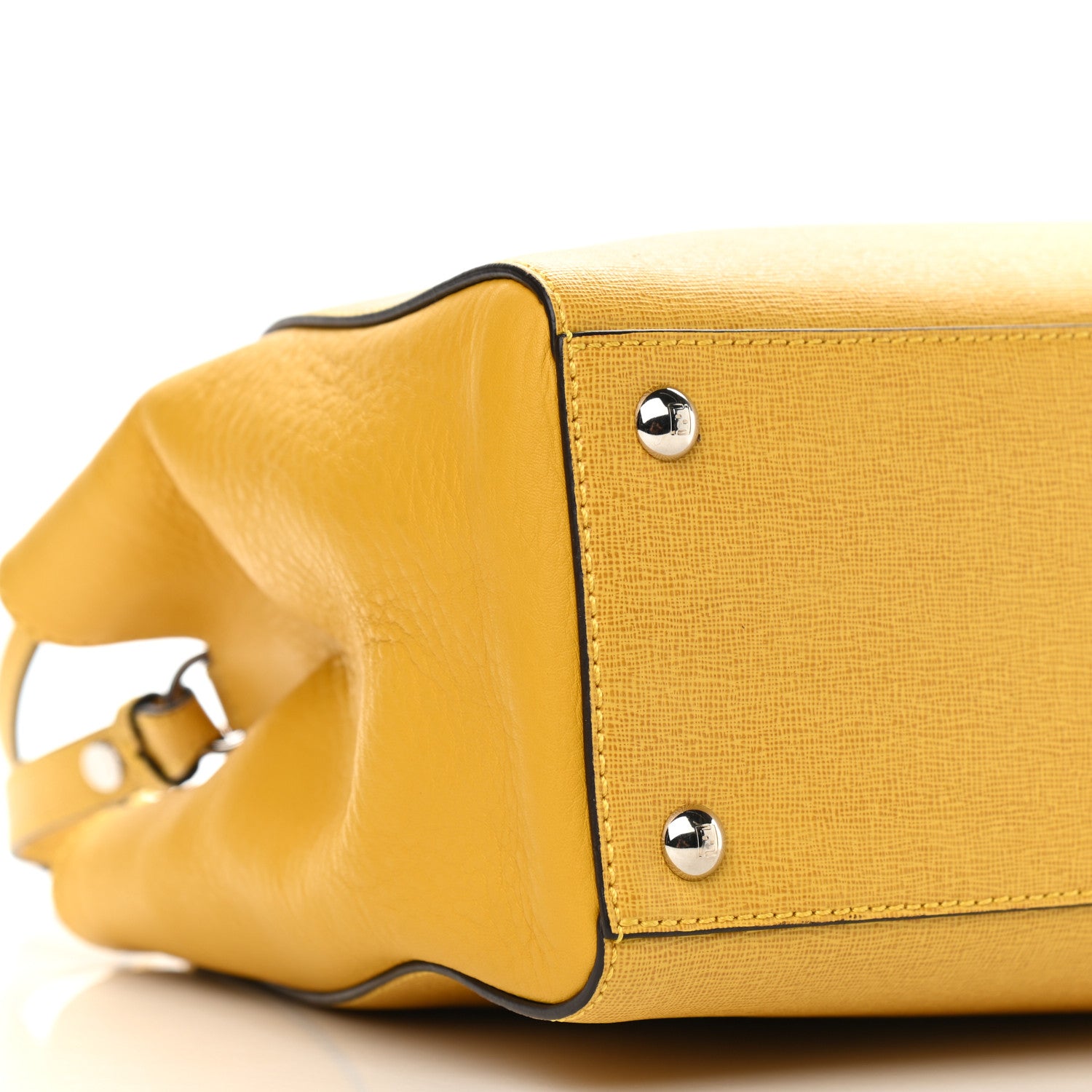 Fendi Vitello Elite Petite 2Jours Tote Yellow Chantilly 7 of 9