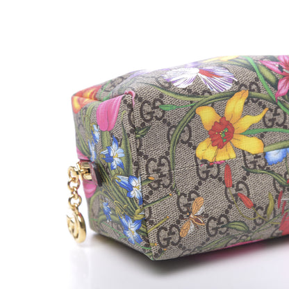 Gucci Soft GG Supreme Monogram Flora Calfskin Medium Ophidia Cosmetic Case Beige Ebony Multicolor Rosso 8 of 9