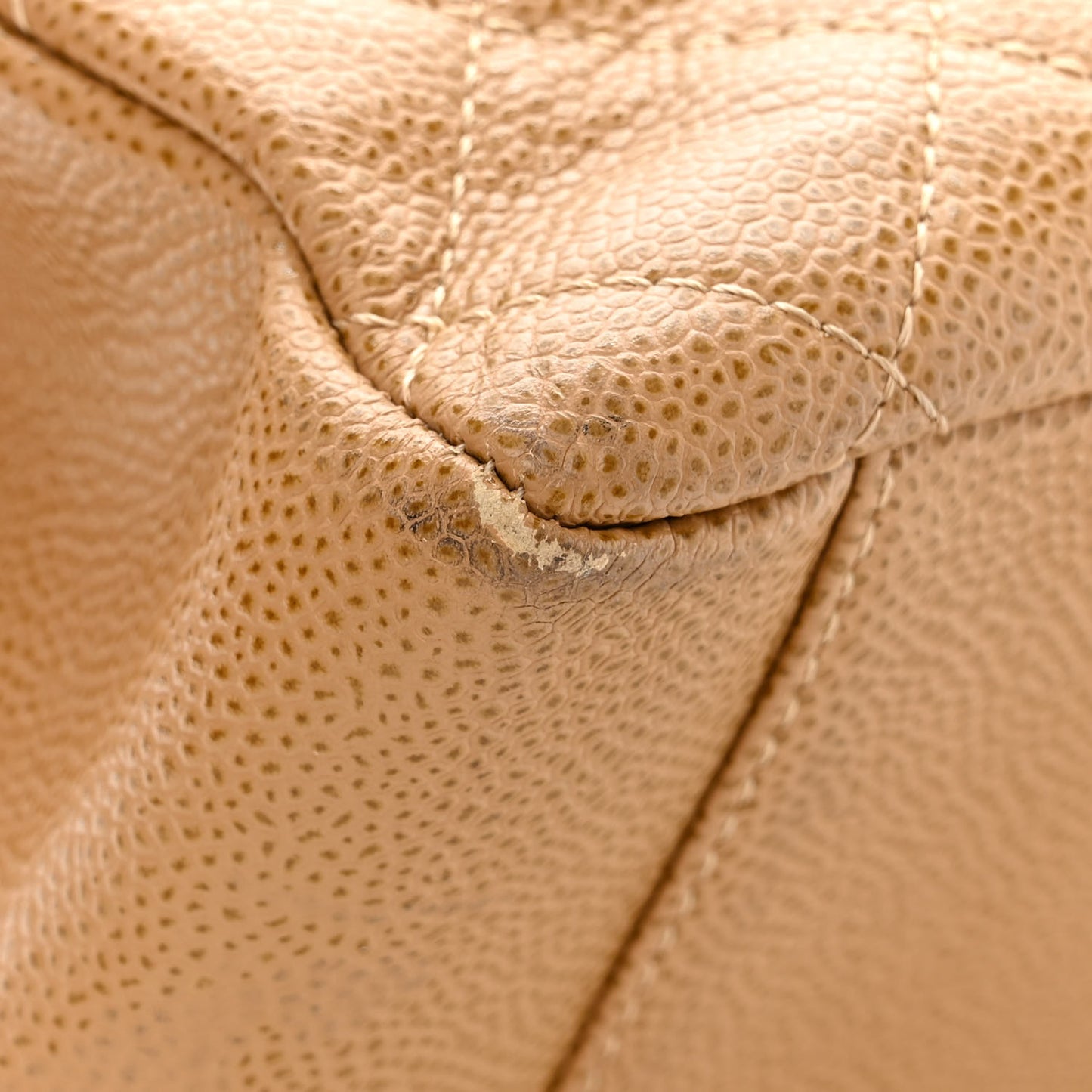 Caviar Quilted Grand Shopping Tote GST Dark Beige