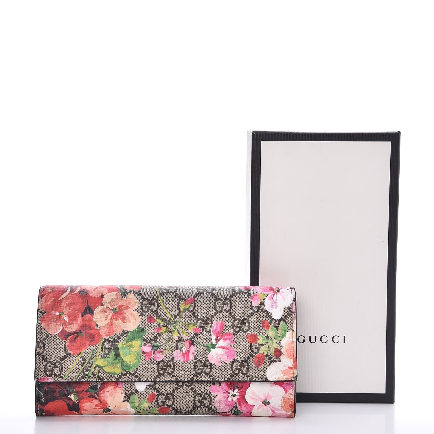 Gucci GG Supreme Monogram Blooms Continental Wallet Beige Multicolor Dry Rose 7 of 7