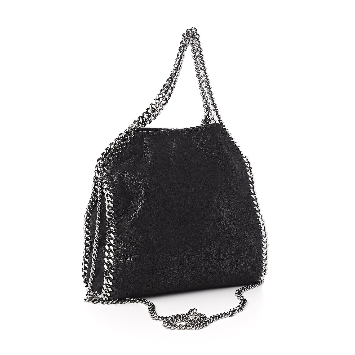 Stella McCartney Shaggy Deer Mini Falabella Fold Over Tote Black 3 of 10