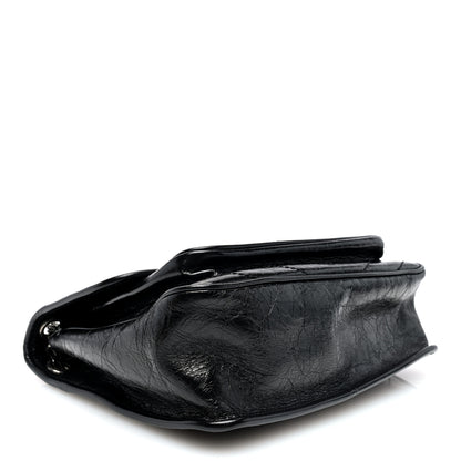 Saint Laurent Crinkled Calfskin Matelasse Monogram Medium Niki Chain Satchel Black 4 of 9