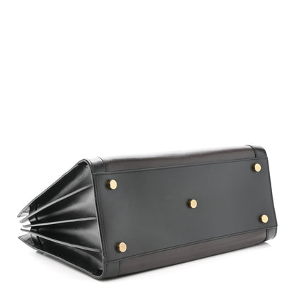 Saint Laurent Calfskin Bi-Color Small Sac De Jour Burgundy Black 4 of 15