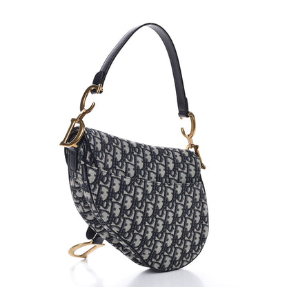 Christian Dior Oblique Saddle Bag Blue 3 of 7
