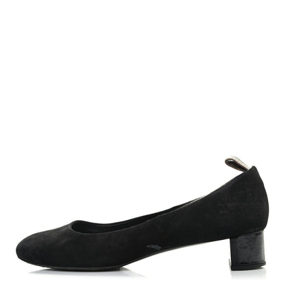 Louis Vuitton Suede Uniformes Pump 38 Black 1 of 4