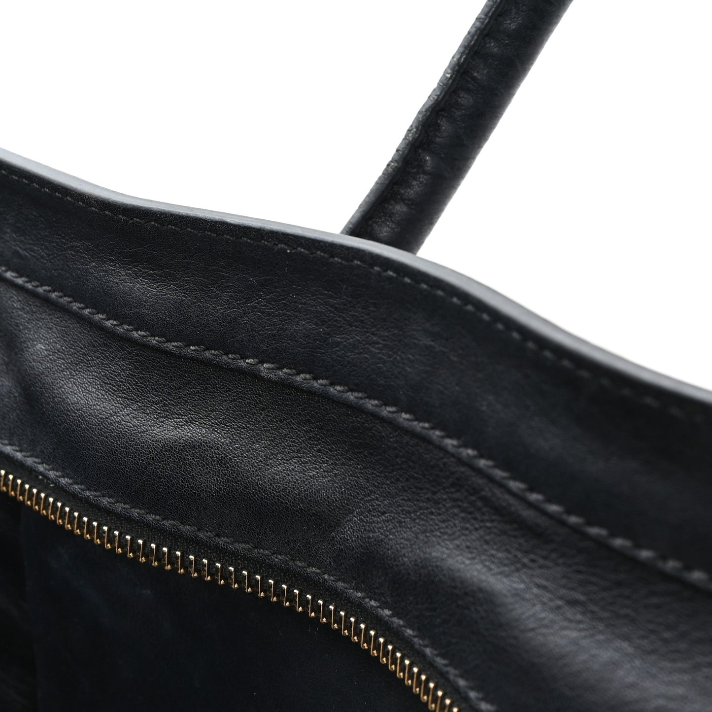 Calfskin Denim Mini Luggage Black Navy