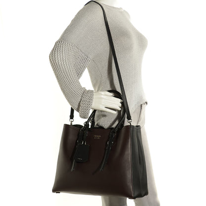 Prada City Calf Double Bag Caffe Black 2 of 9