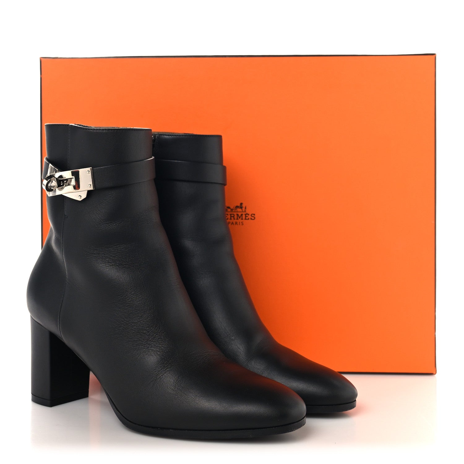Hermes Calfskin Saint Germain Ankle Boots 37 Black 9 of 9