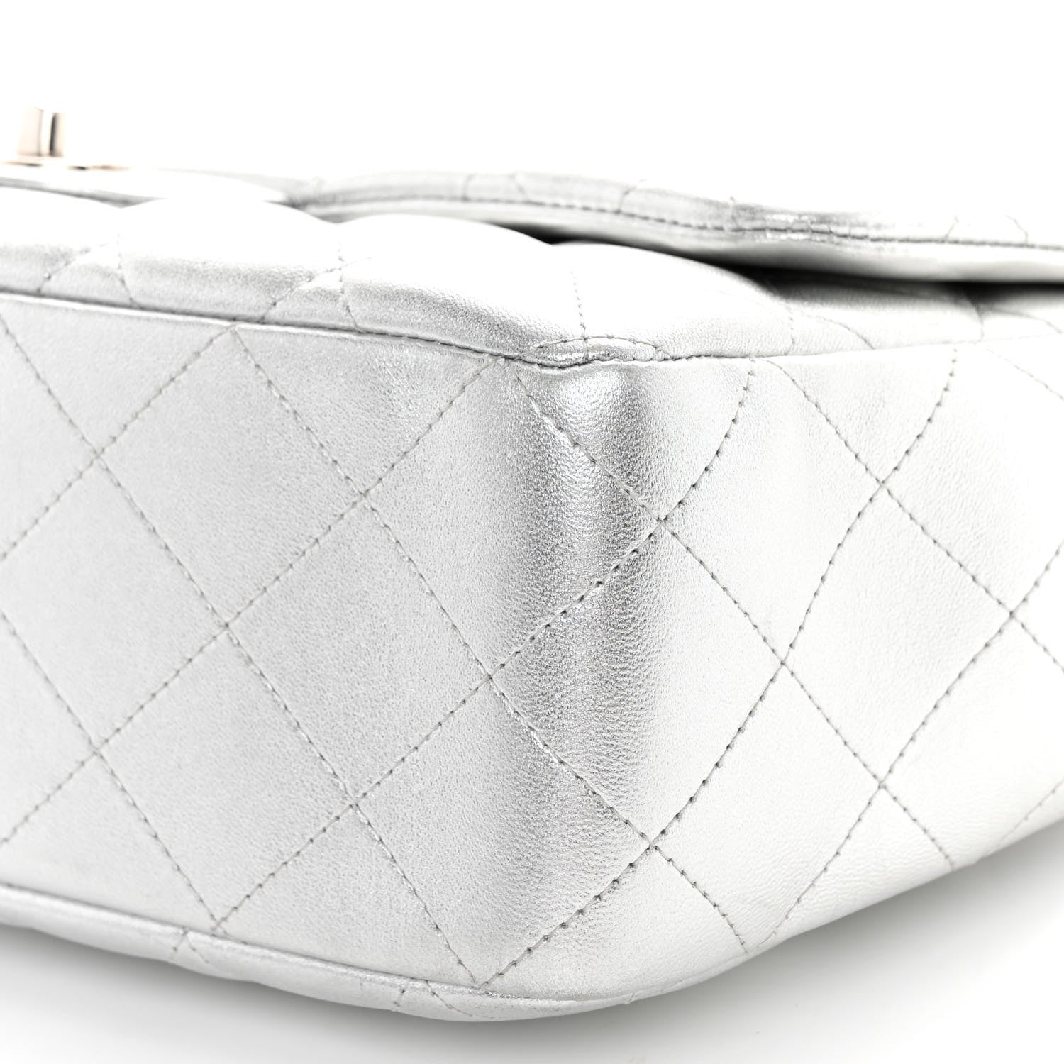 Chanel Metallic Lambskin Quilted Jumbo Single Flap Silver 10 of 10