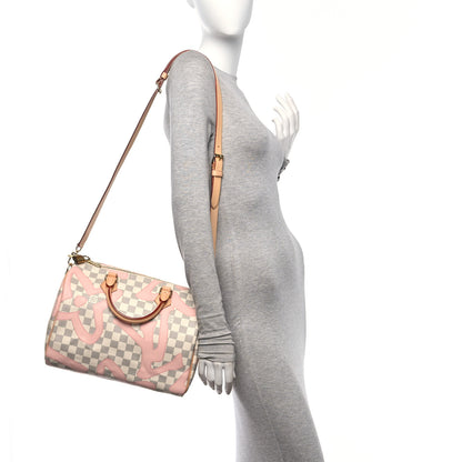 Louis Vuitton Damier Azur Tahitienne Speedy Bandouliere 30 Rose Ballerine 2 of 11