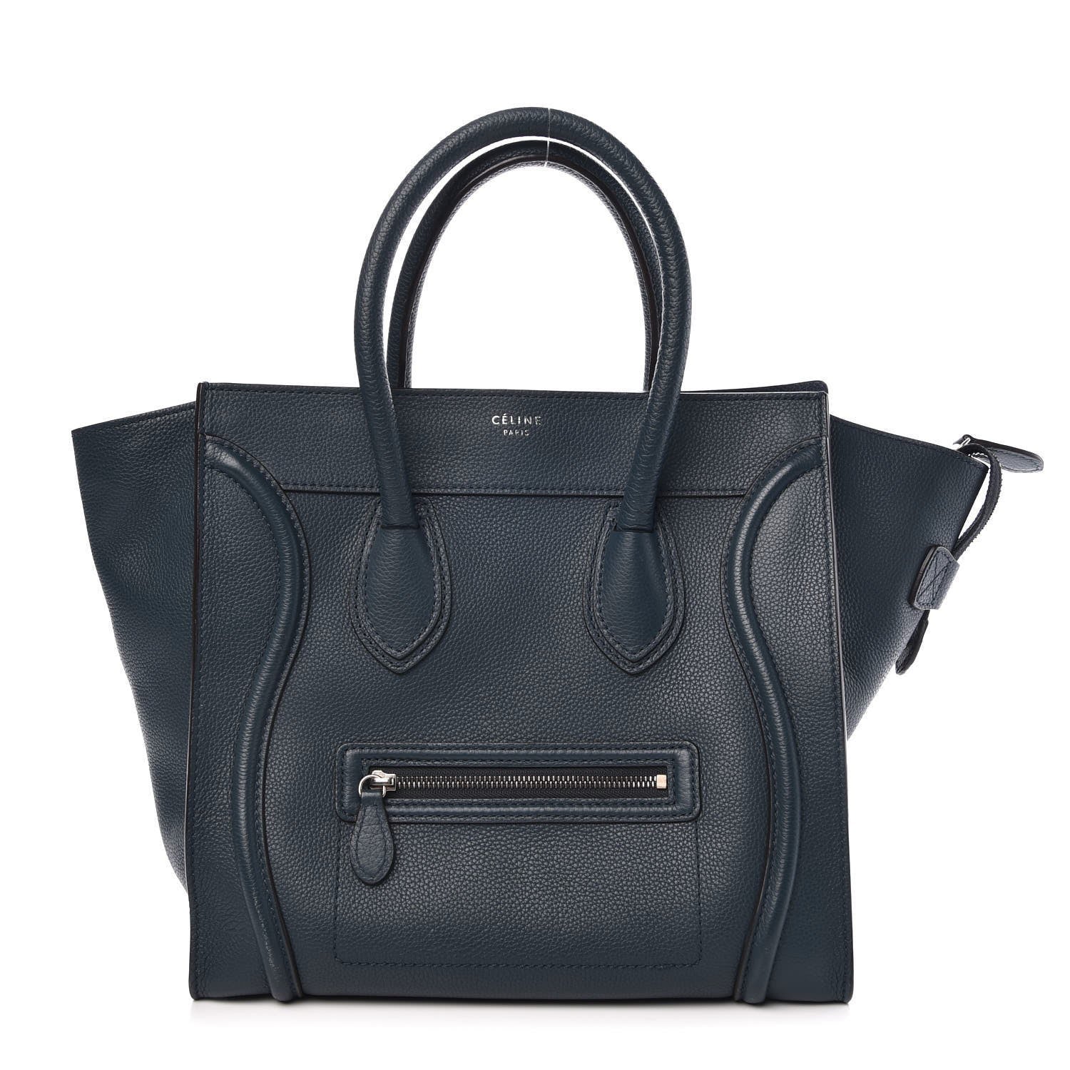 Celine Drummed Calfskin Mini Luggage Orage 1 of 7