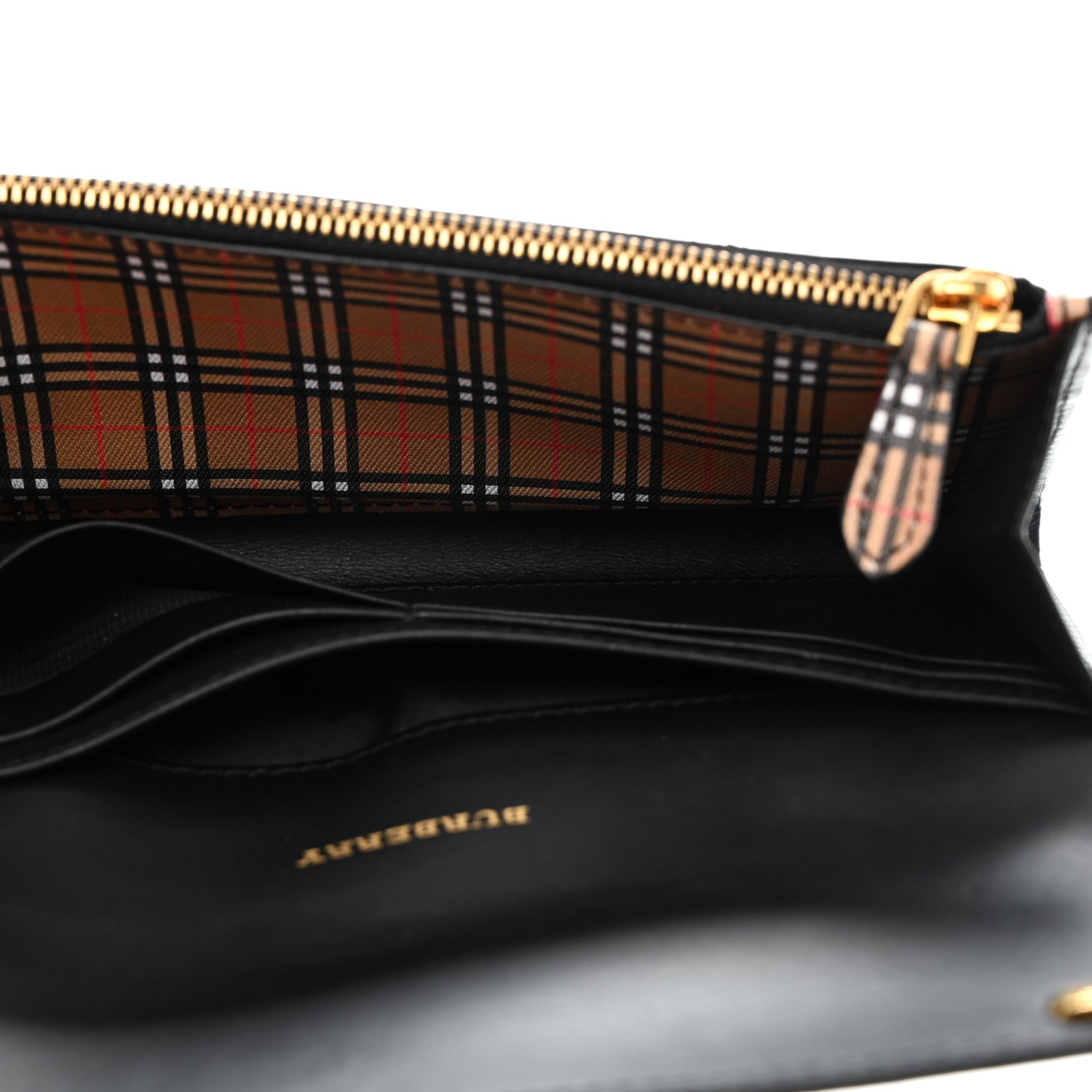 Burberry Calfskin Mini Vintage Check Harris Wallet Antique Yellow 5 of 8