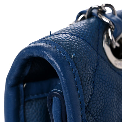 Chanel Caviar Quilted Large French Riviera Flap Blue 13 of 14