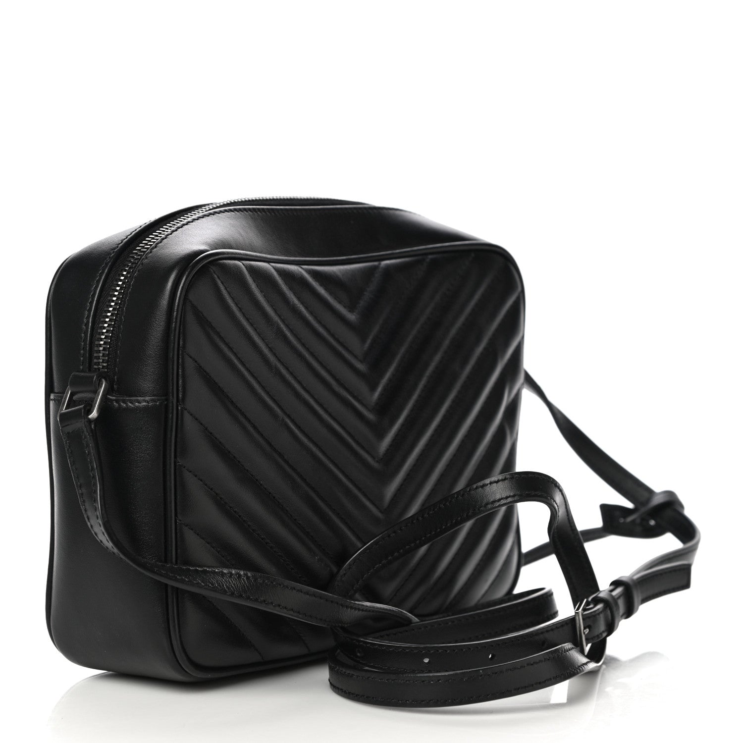 Saint Laurent Calfskin Matelasse Monogram Lou Camera Bag Black 2 of 9
