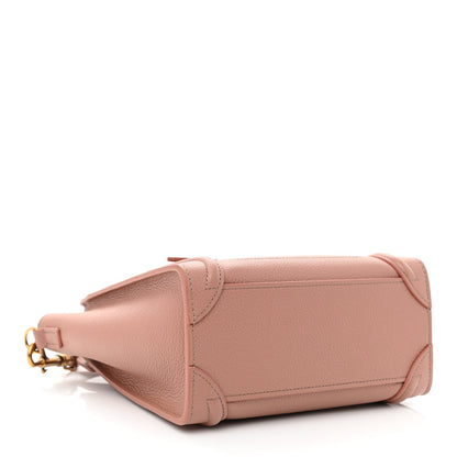 Celine Drummed Calfskin Nano Luggage Antique Rose 4 of 11