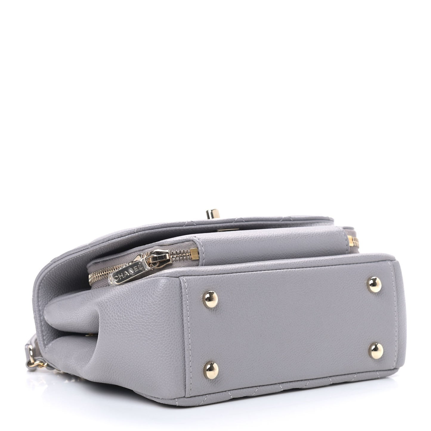 Caviar Quilted Small Business Affinity Flap Grey