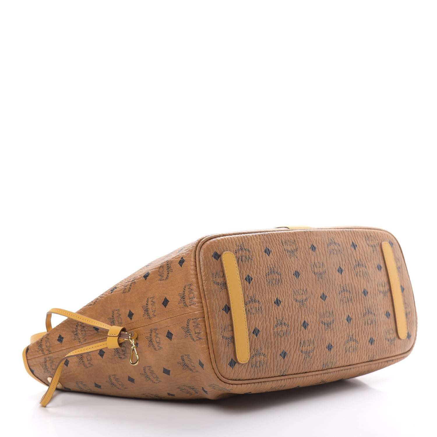 MCM Visetos Medium Liz Reversible Shopper Tote Cognac Yellow 8 of 17